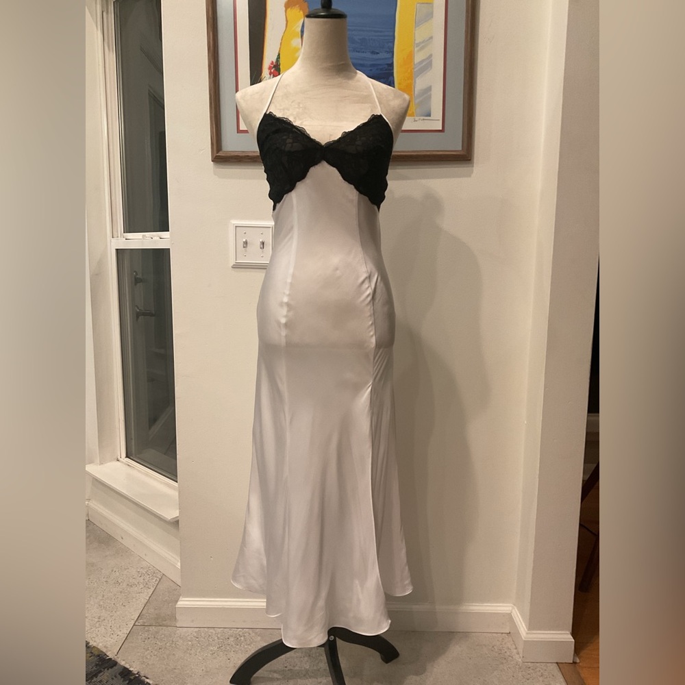 Victoria's Secret Black and White Satin Chemise